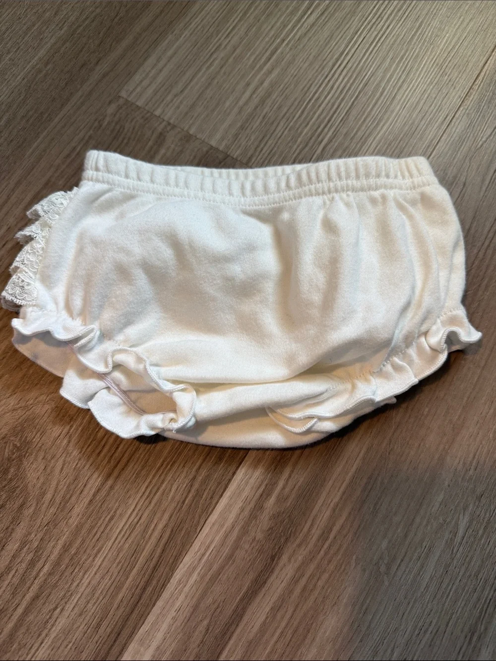 Lace Ruffle Baby Bloomers with Pink Bow